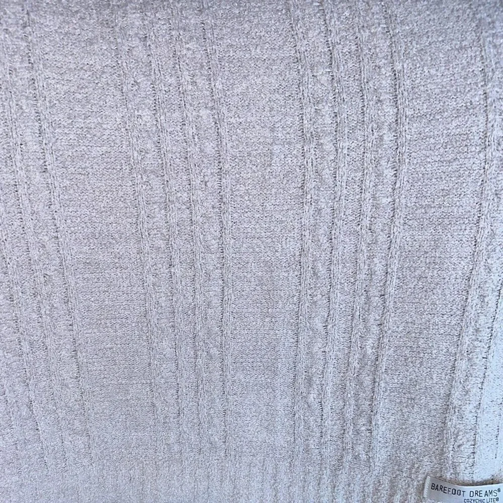 Barefoot Dreams Almond CozyChic Lite cable Throw